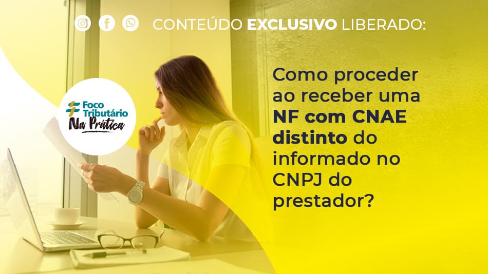 Como proceder ao receber uma NF com CNAE distinto do informado no CNPJ do prestador?